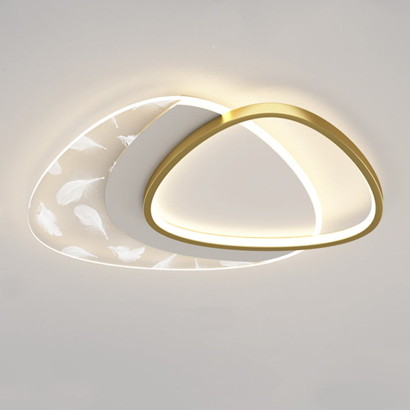 2 Light Geometry Ceiling Lamp Modern Style Metal Ceiling Lighting for Living Room