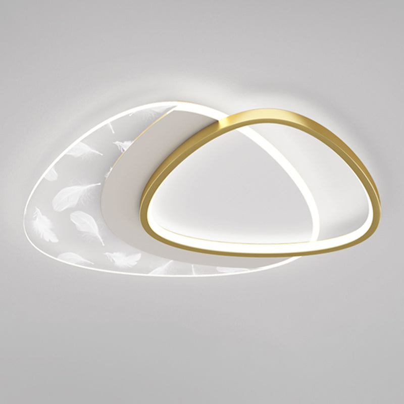 2 Light Geometry Ceiling Lamp Modern Style Metal Ceiling Lighting for Living Room