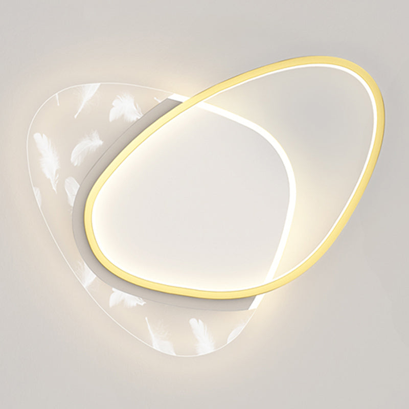 2 Light Geometry Ceiling Lamp Modern Style Metal Ceiling Lighting for Living Room