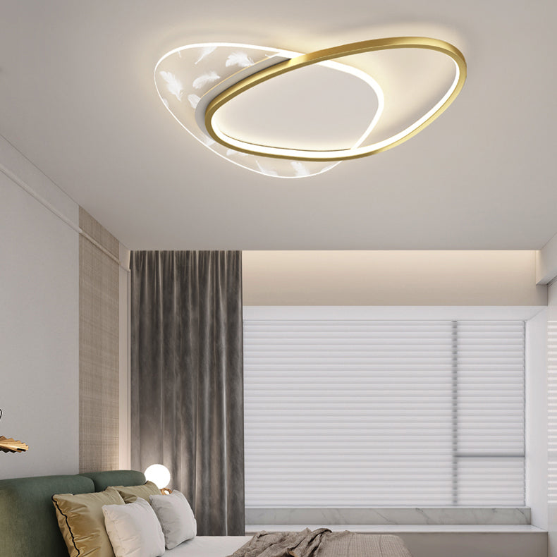 2 Light Geometry Ceiling Lamp Modern Style Metal Ceiling Lighting for Living Room