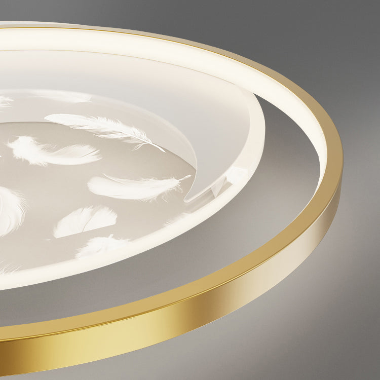 2 Light Circle Ceiling Lamp Modern Style Metal Ceiling Lighting for Dining Room