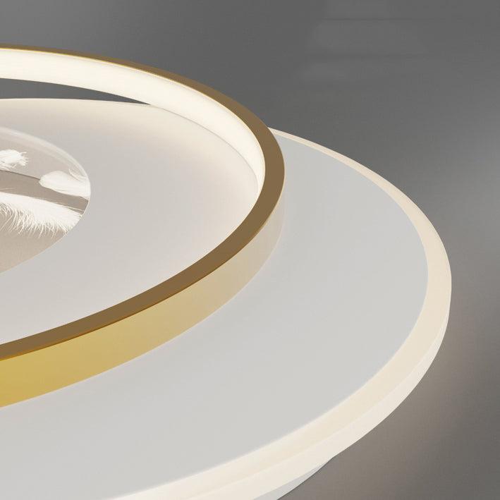 2 Light Circle Ceiling Lamp Modern Style Metal Ceiling Lighting for Dining Room