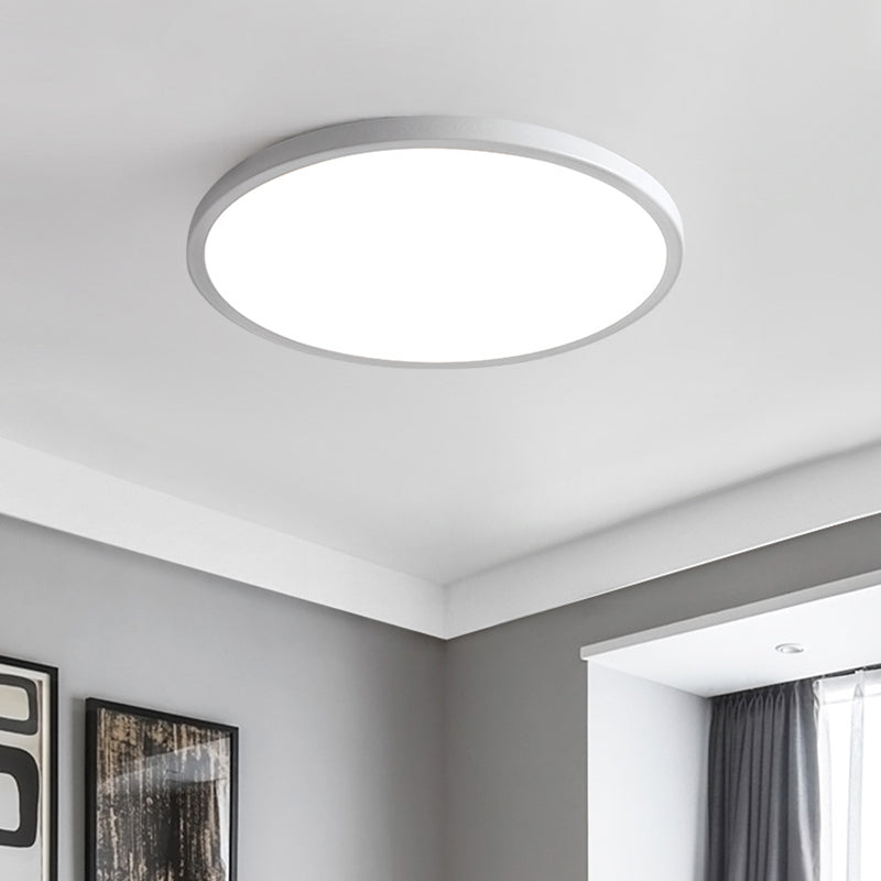 Modern Round Flush Light Fixtures Metal 1 Light Flush Mount Ceiling Fixture
