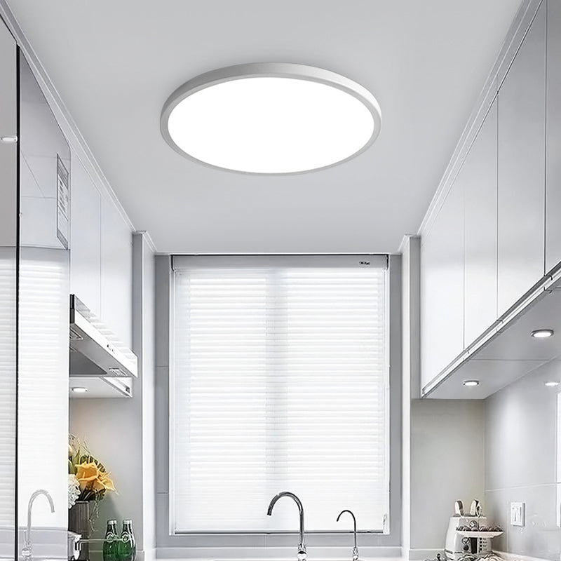 Modern Round Flush Light Fixtures Metal 1 Light Flush Mount Ceiling Fixture