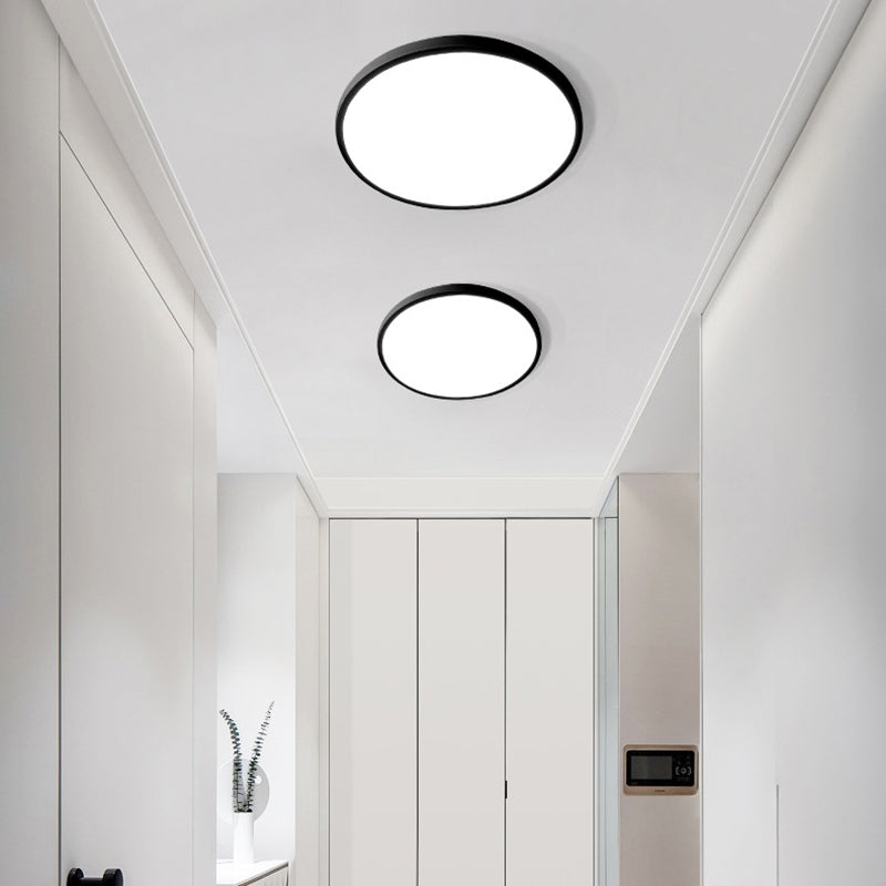 Modern Round Flush Light Fixtures Metal 1 Light Flush Mount Ceiling Fixture