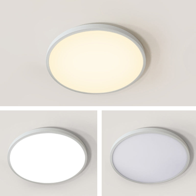 Modern Round Flush Light Fixtures Metal 1 Light Flush Mount Ceiling Fixture