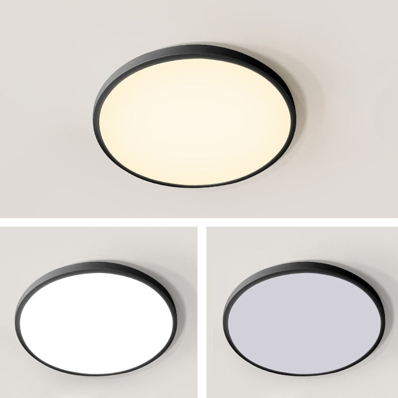 Modern Round Flush Light Fixtures Metal 1 Light Flush Mount Ceiling Fixture