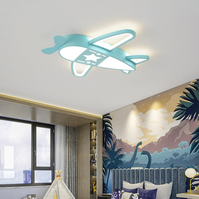 Airplane Shape Ceiling Fixtures Kids Style Metal 5 Lights Ceiling Mounted Lights