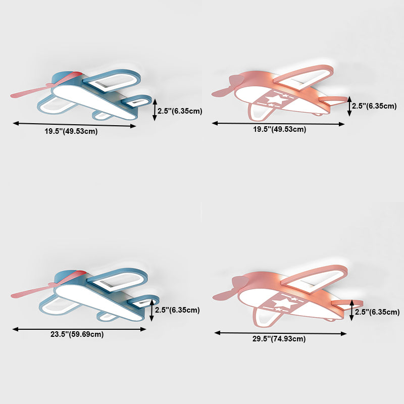 Airplane Shape Ceiling Fixtures Kids Style Metal 5 Lights Ceiling Mounted Lights