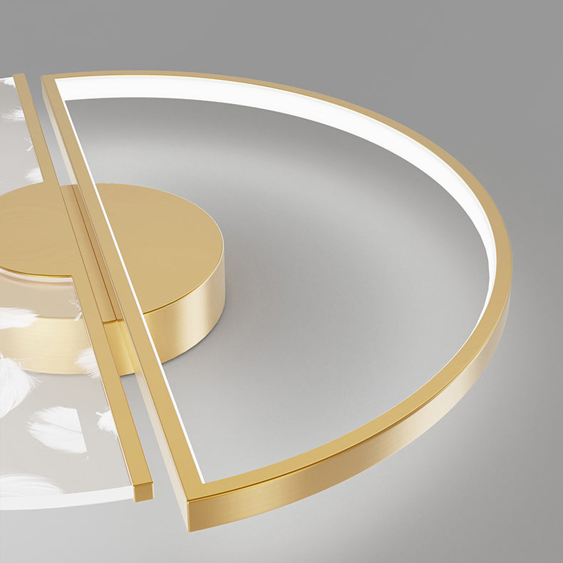 2 Light Circle Ceiling Lamp Modern Style Metal Ceiling Lighting for Living Room