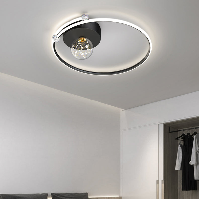 Plafonnier LED noir de style moderne, plafonnier pour chambre à coucher