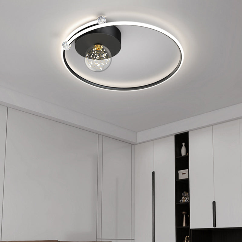 Plafonnier LED noir de style moderne, plafonnier pour chambre à coucher