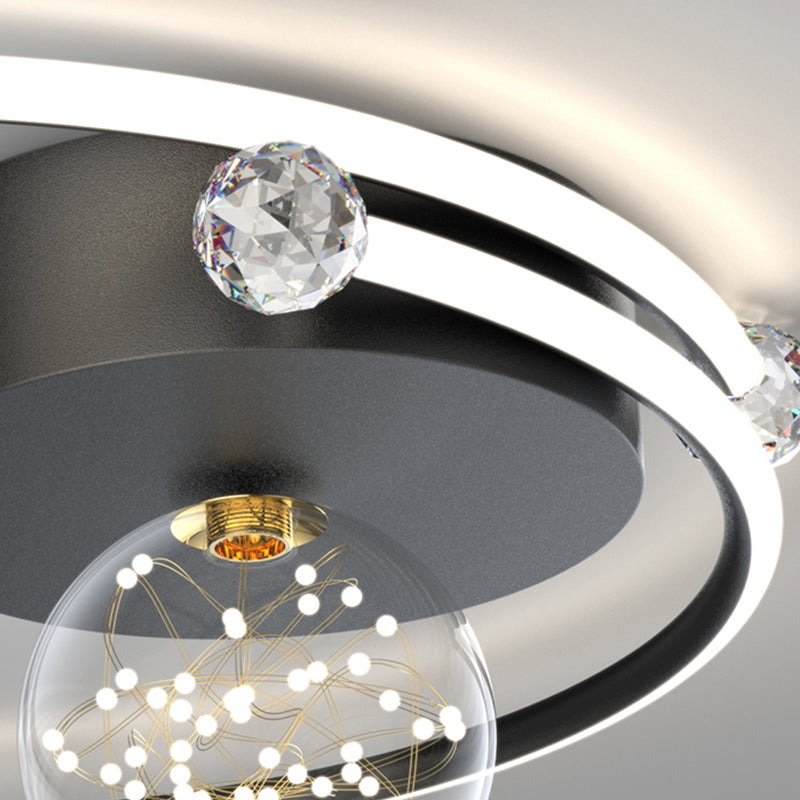 Plafonnier LED noir de style moderne, plafonnier pour chambre à coucher