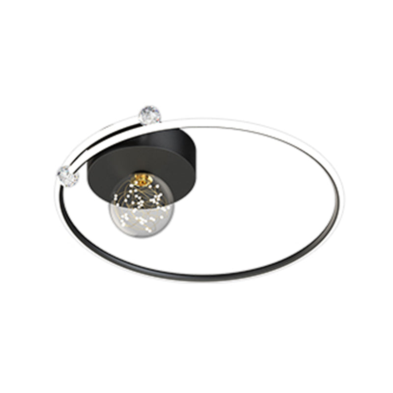 Plafonnier LED noir de style moderne, plafonnier pour chambre à coucher