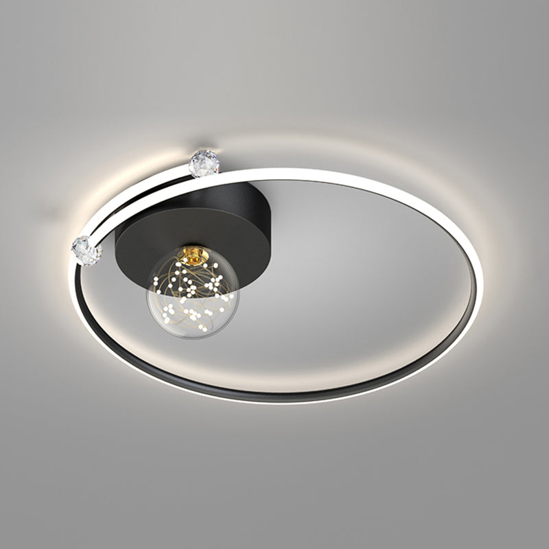 Plafonnier LED noir de style moderne, plafonnier pour chambre à coucher