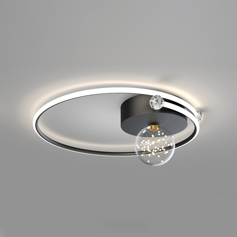 Plafonnier LED noir de style moderne, plafonnier pour chambre à coucher