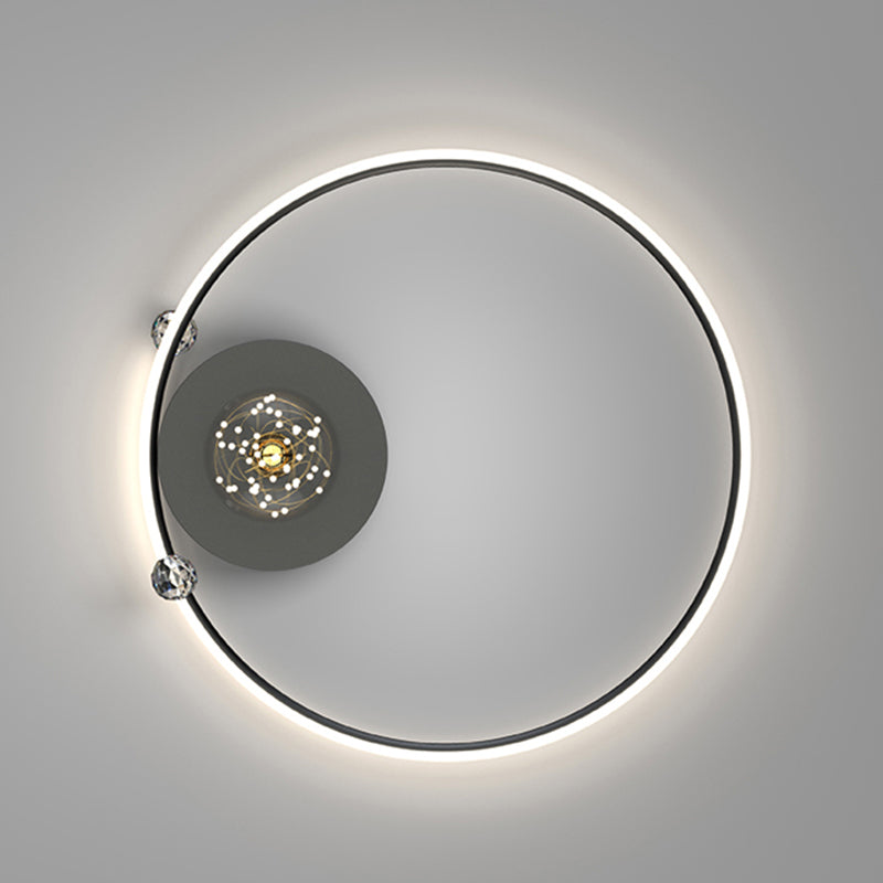 Plafonnier LED noir de style moderne, plafonnier pour chambre à coucher
