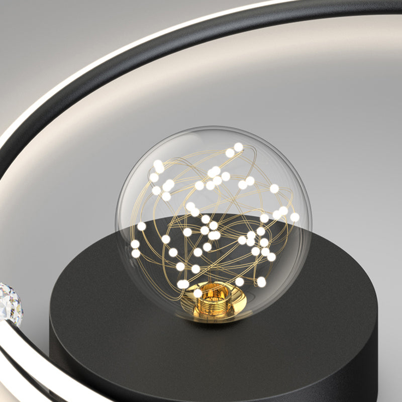 Plafonnier LED noir de style moderne, plafonnier pour chambre à coucher