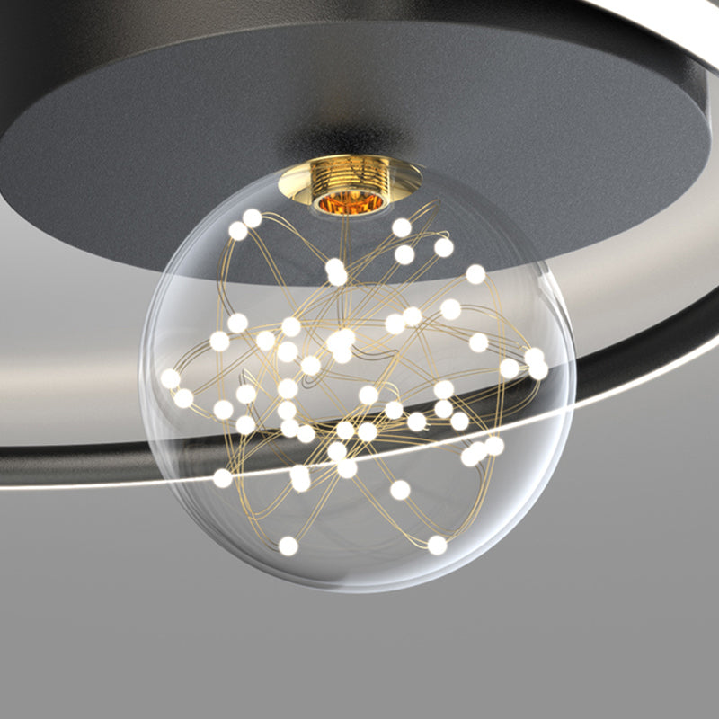 Plafonnier LED noir de style moderne, plafonnier pour chambre à coucher