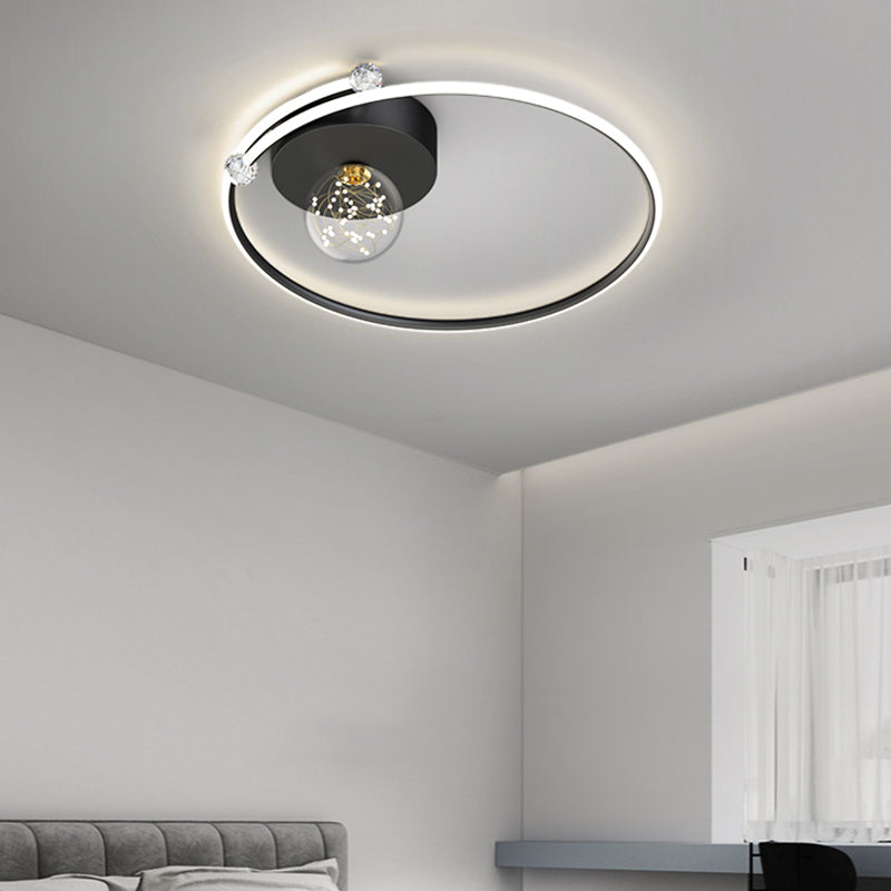 Plafonnier LED noir de style moderne, plafonnier pour chambre à coucher