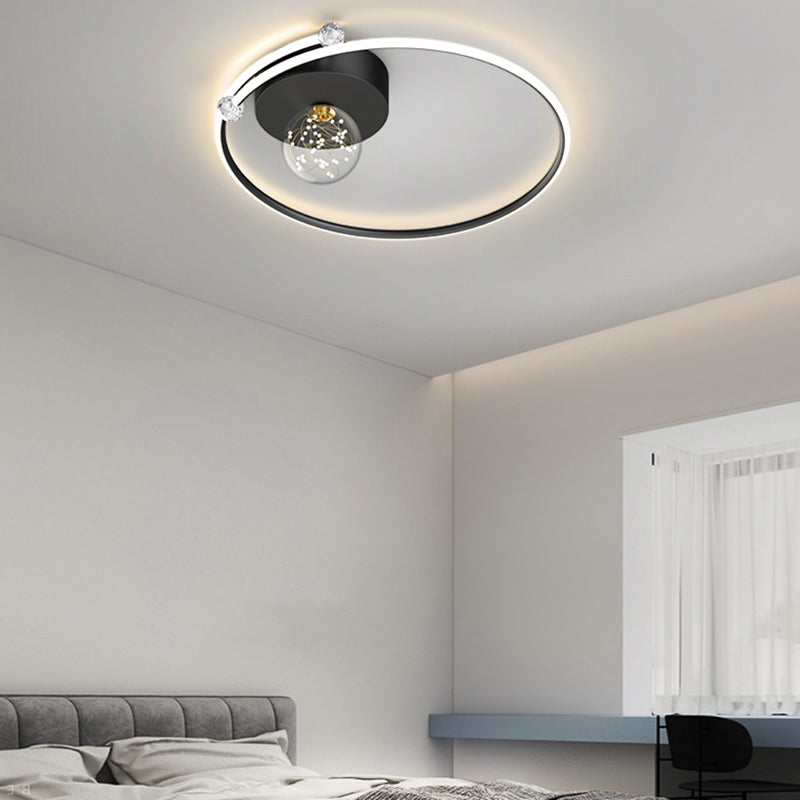 Plafonnier LED noir de style moderne, plafonnier pour chambre à coucher