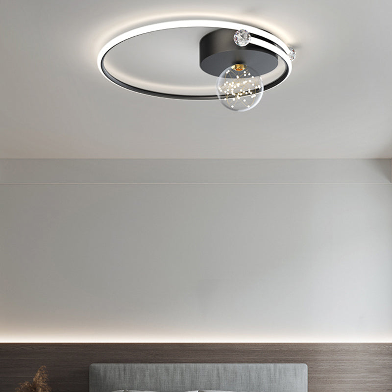 Plafonnier LED noir de style moderne, plafonnier pour chambre à coucher