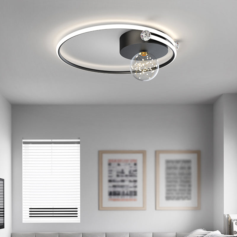Plafonnier LED noir de style moderne, plafonnier pour chambre à coucher