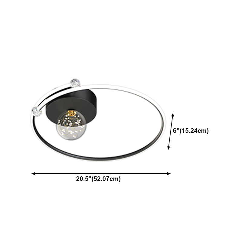 Plafonnier LED noir de style moderne, plafonnier pour chambre à coucher