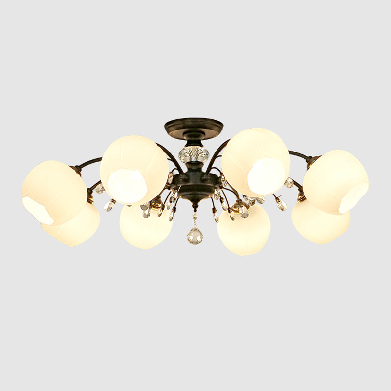 Glas Schwarz Semi Flush Mount Lighting Kugel-minimalistische Deckenleuchte