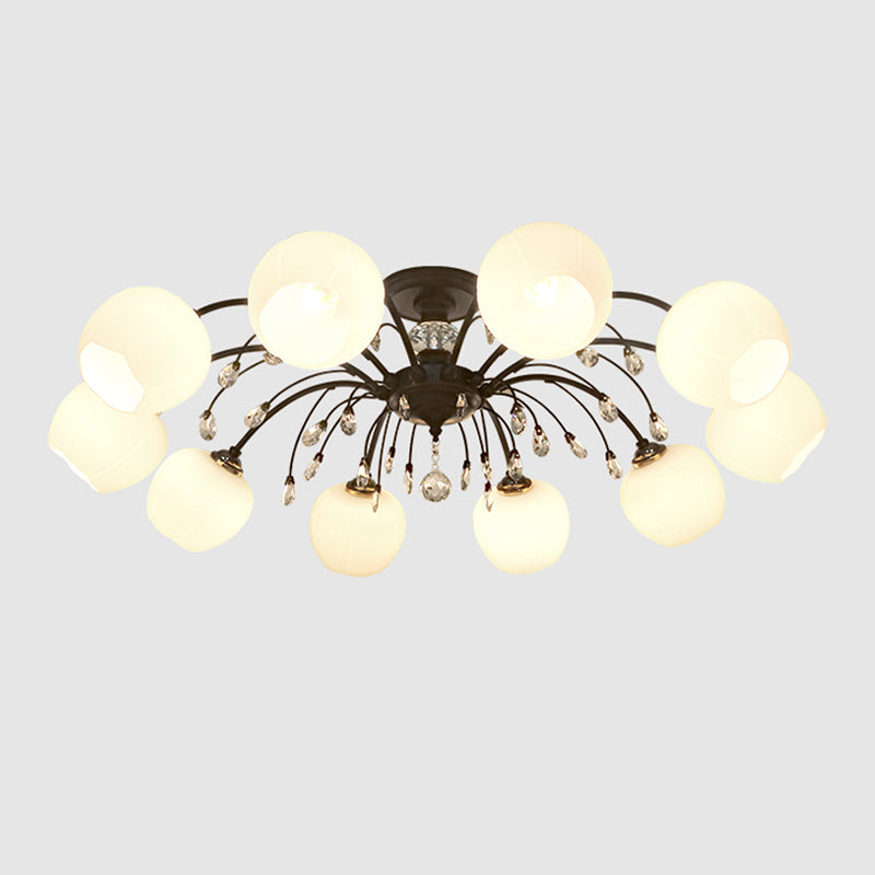 Glas Schwarz Semi Flush Mount Lighting Kugel-minimalistische Deckenleuchte