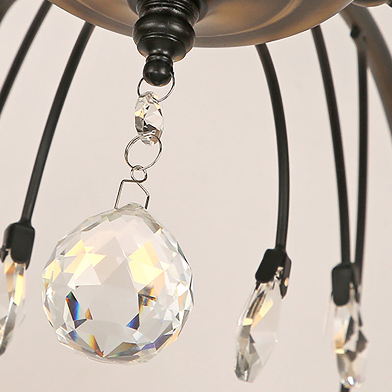 Glas Schwarz Semi Flush Mount Lighting Kugel-minimalistische Deckenleuchte