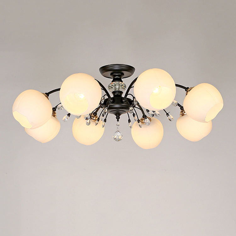 Glas Schwarz Semi Flush Mount Lighting Kugel-minimalistische Deckenleuchte