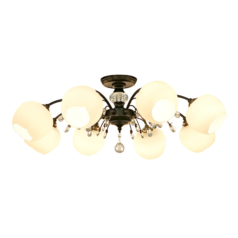 Glas Schwarz Semi Flush Mount Lighting Kugel-minimalistische Deckenleuchte