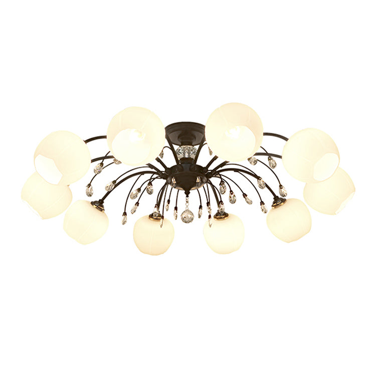Glas Schwarz Semi Flush Mount Lighting Kugel-minimalistische Deckenleuchte