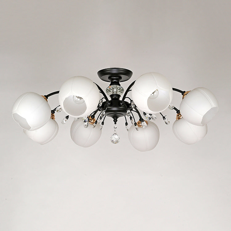 Glas Schwarz Semi Flush Mount Lighting Kugel-minimalistische Deckenleuchte