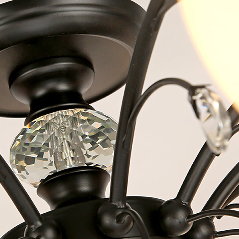 Glas Schwarz Semi Flush Mount Lighting Kugel-minimalistische Deckenleuchte
