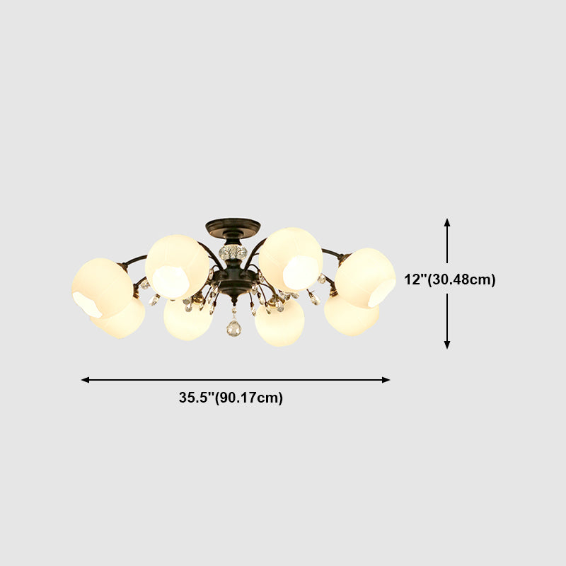 Glas Schwarz Semi Flush Mount Lighting Kugel-minimalistische Deckenleuchte