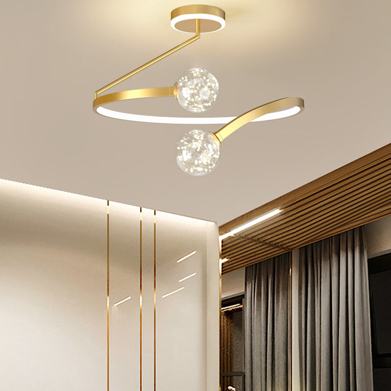 Sfeer Metal Semi Flush Mount Licht Moderne Stijl LED Gouden Plafond Verlichting