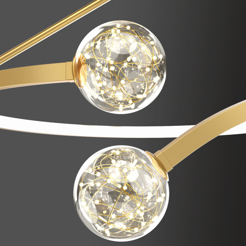 Sfeer Metal Semi Flush Mount Licht Moderne Stijl LED Gouden Plafond Verlichting