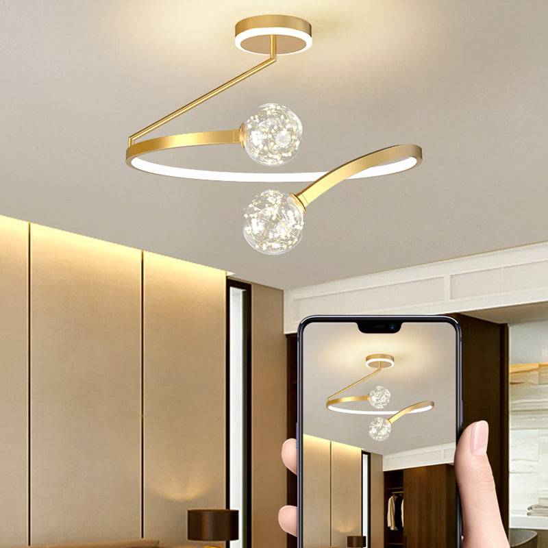 Sfeer Metal Semi Flush Mount Licht Moderne Stijl LED Gouden Plafond Verlichting