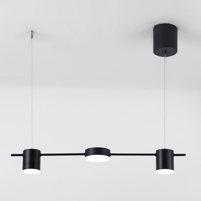 Nordic Metal Island Light Black Cylinder Multi Light Island Colgante para comedor