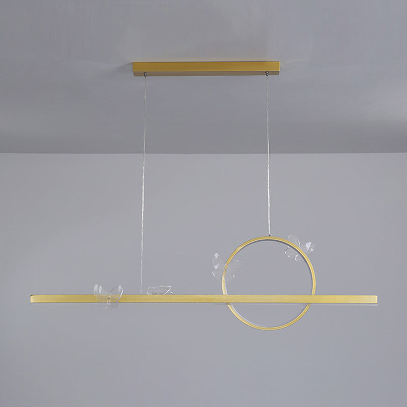 Colgante moderno de la isla de mariposa de oro de la isla de metal para el comedor