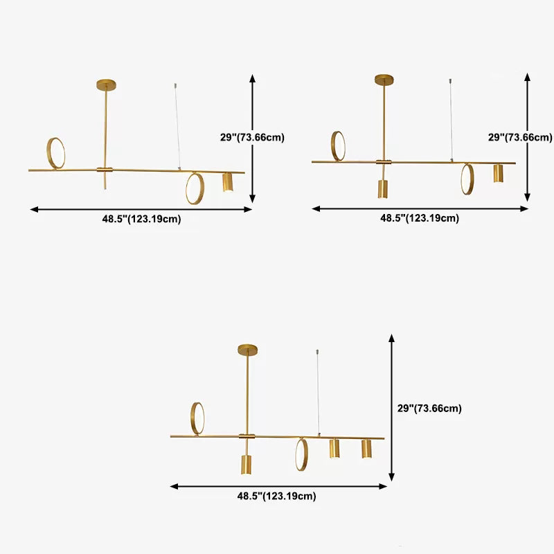 Colgante nórdico de la isla múltiple de la isla de metal múltiple para el comedor