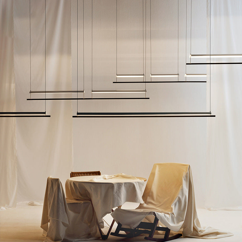 Retrase Black Island Light Modern Metal Led Island Colgante para sala de estar