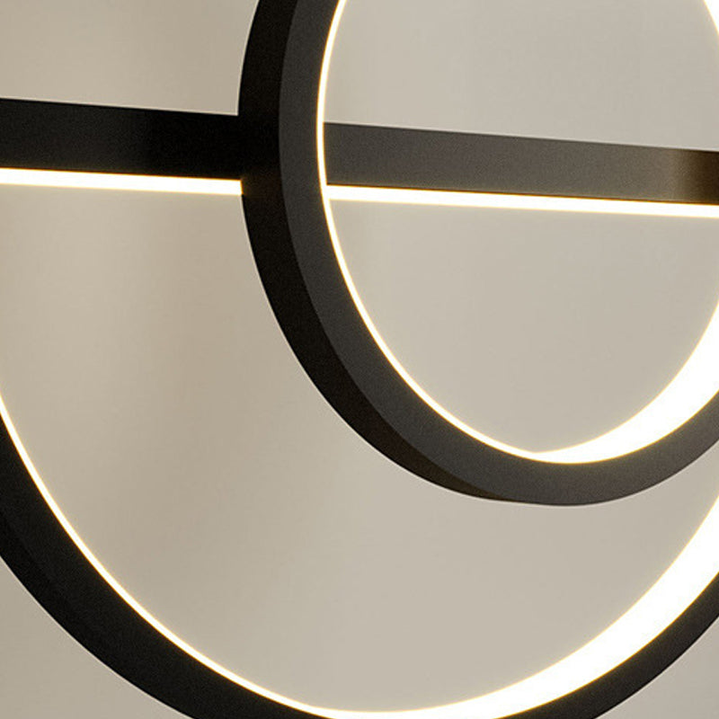 3-Lights Geometric Island Light Modern Metal LED Island Pendant for Living Room