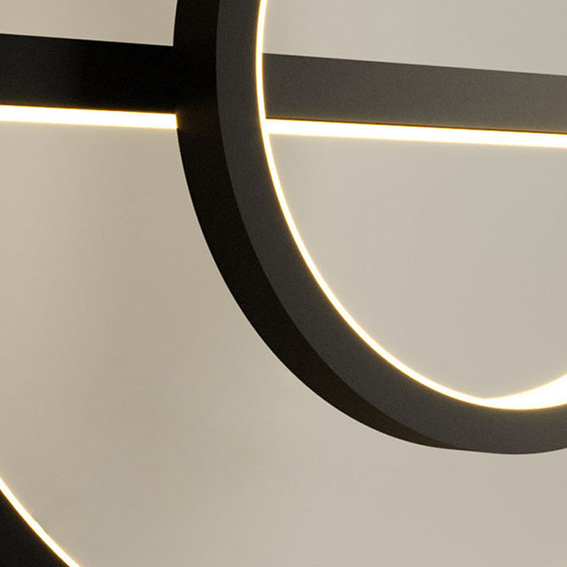 3-Lights Geometric Island Light Modern Metal LED Island Pendant for Living Room