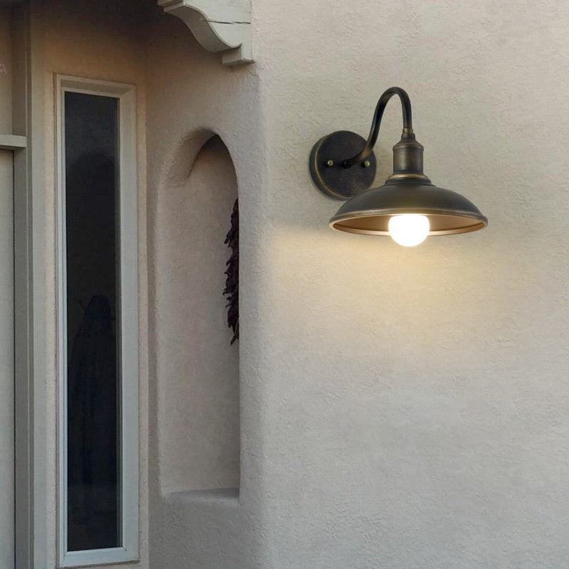 1 Light Dome Wall Mounted Light Fixture Industrial Style Metal Wall Sconce Lights