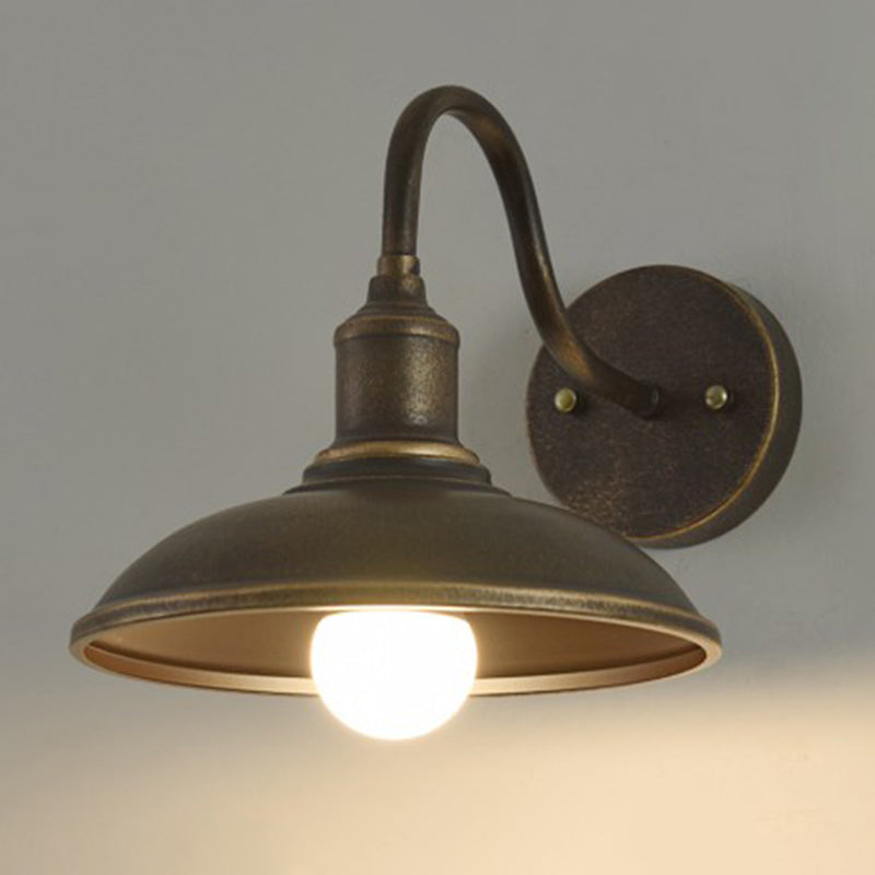 1 Light Dome Wall Mounted Light Fixture Industrial Style Metal Wall Sconce Lights