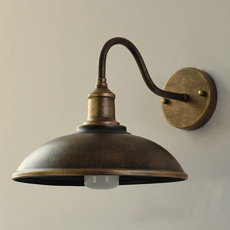 1 Light Dome Wall Mounted Light Fixture Industrial Style Metal Wall Sconce Lights