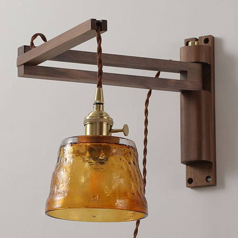 Moderner Stil Geometrischer Wandleuchten Holz 1 Lichtwandmontierte Beleuchtung